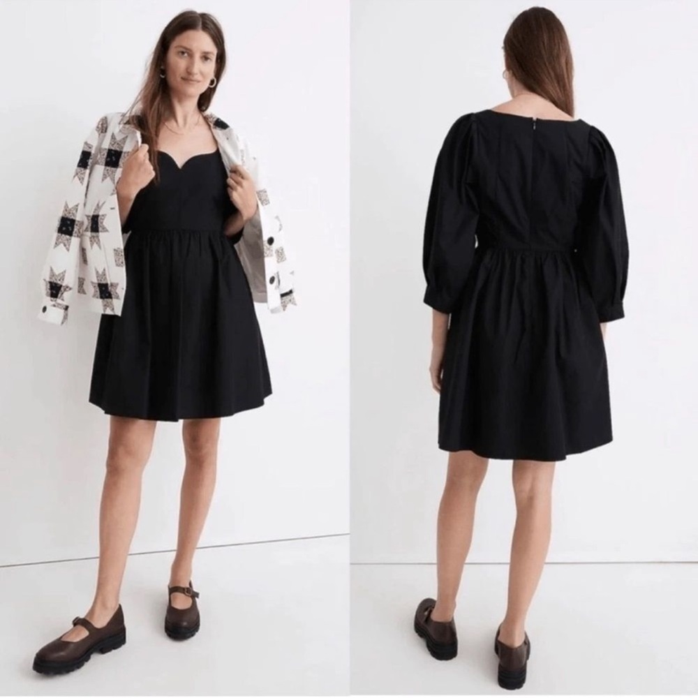 Madewell Poplin Puff Sleeve Dress